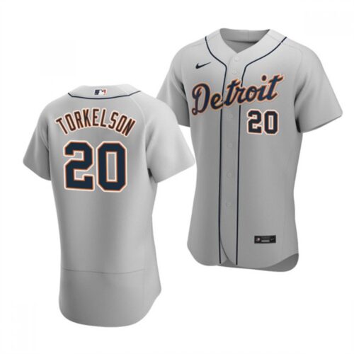 6863abbb6b947_1 Men's Detroit Tigers #20 Spencer Torkelson Gray Flex Base Stitched Jersey
