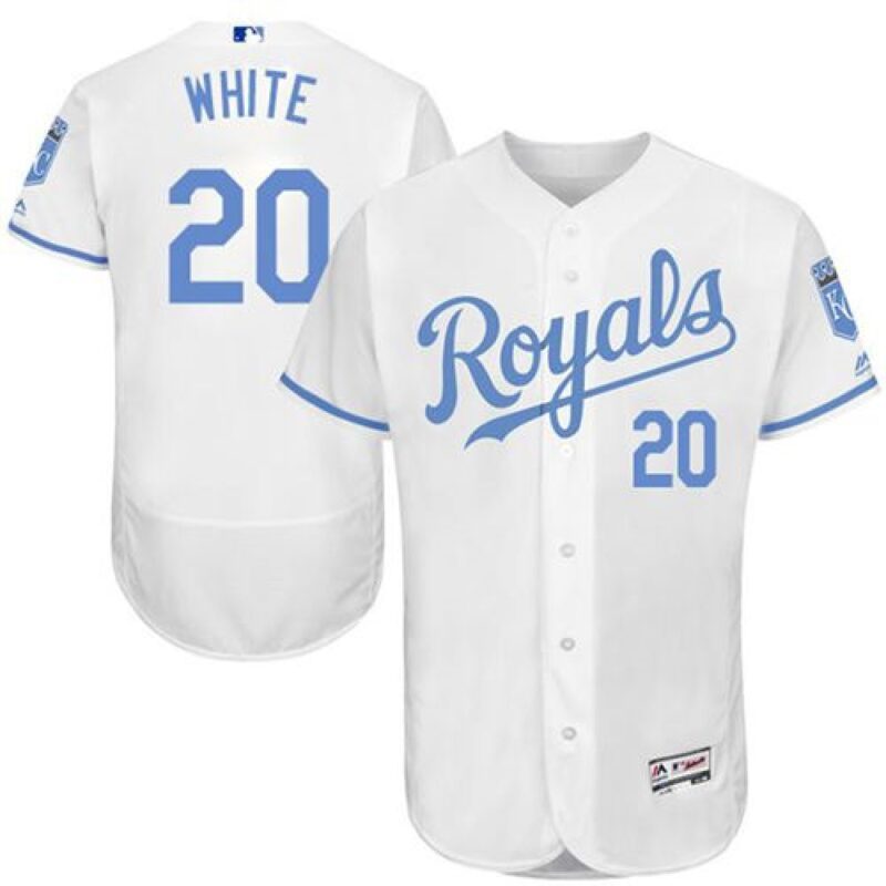 6863abf333e47_1 Royals #20 Frank White White Flexbase Authentic Collection 2016 Father's Day Stitched MLB Jersey
