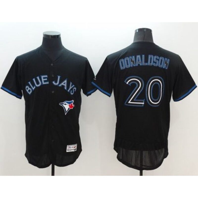 6863ac1360a7e_1 Blue Jays #20 Josh Donaldson Black Fashion Flexbase Authentic Collection Stitched MLB Jersey