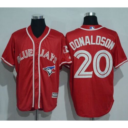 6863ac50a9350_1 Blue Jays #20 Josh Donaldson Red New Cool Base Canada Day Stitched MLB Jersey