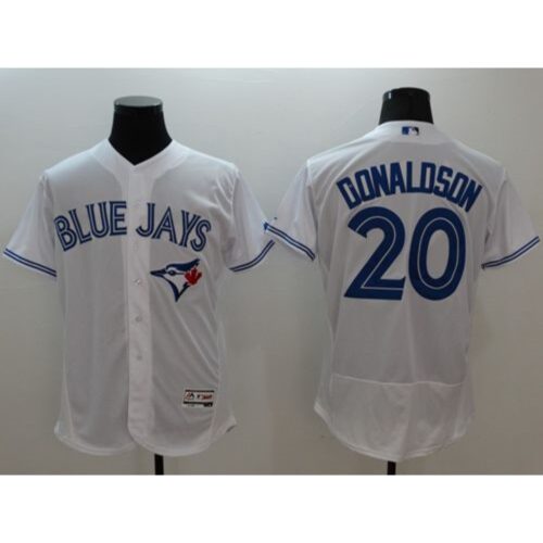 6863ac6b7903c_1 Blue Jays #20 Josh Donaldson White Flexbase Authentic Collection Stitched MLB Jersey