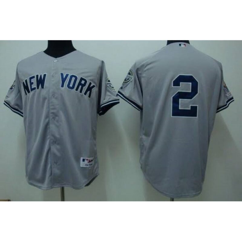 6863ac8be4b3e_1 Yankees #2 Derek Jeter Stitched Grey Youth MLB Jersey