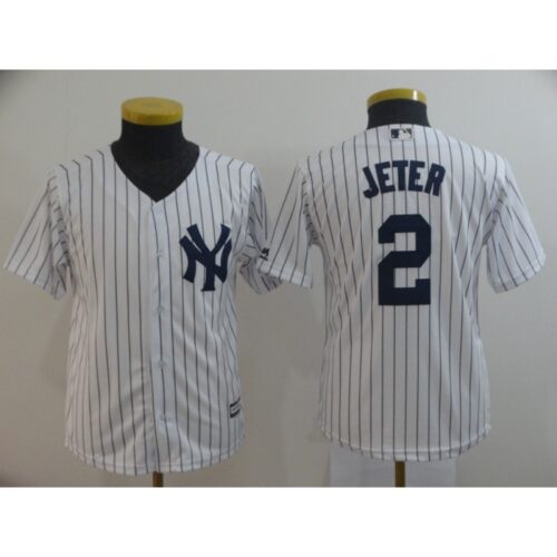 6863ac8ec68ee_1 Youth New York Yankees #2 Derek Jeter 2019 White Cool Base Stitched MLB Jersey