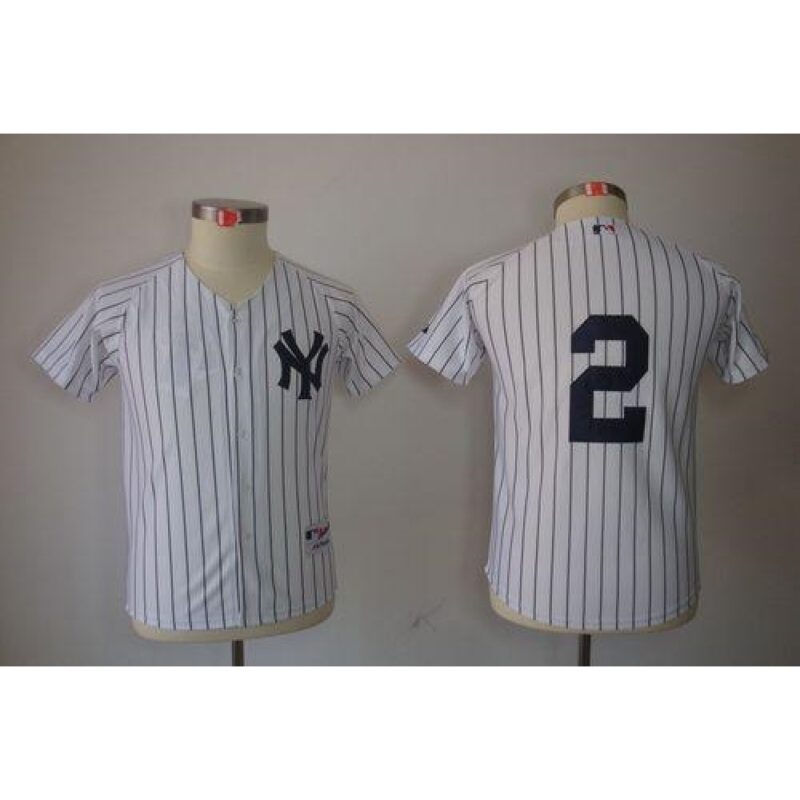 6863ac91bd09e_1 Yankees #2 Derek Jeter Stitched White Youth MLB Jersey