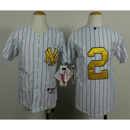 6863ac948f808_1 Yankees #2 Derek Jeter White Stitched Youth Fashion Gold MLB Jersey