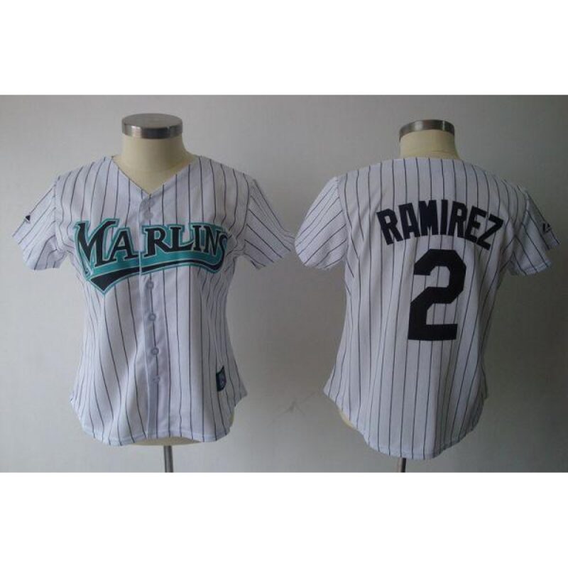 6863ac9fe516d_1 Marlins #2 Hanley Ramirez White Women's Fashion Stitched MLB Jersey