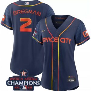 6863acb3d4bfc_1 Women's Houston Astros #2 Alex Bregman Navy 2022 World Series Champions City Connect Stitched Baseball Jersey(Run Small)