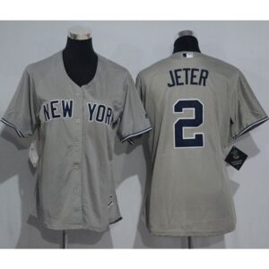 6863ad3ec3061_1 Yankees #2 Derek Jeter Grey Women's Road Stitched MLB Jersey