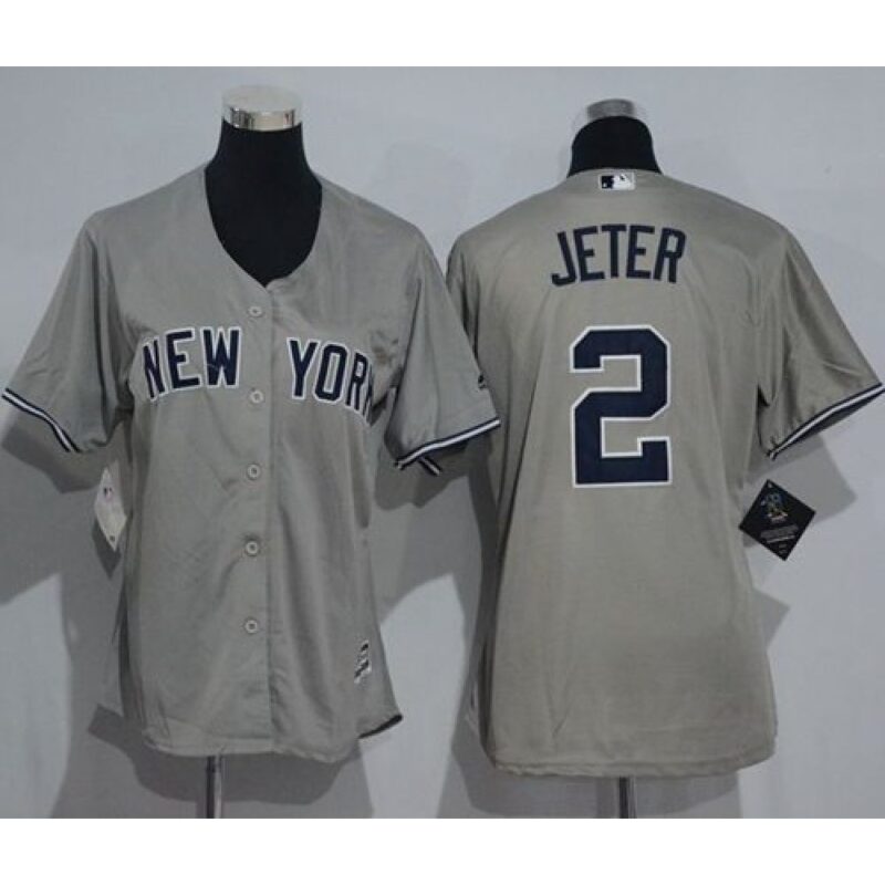 6863ad3ec3061_1 Yankees #2 Derek Jeter Grey Women's Road Stitched MLB Jersey