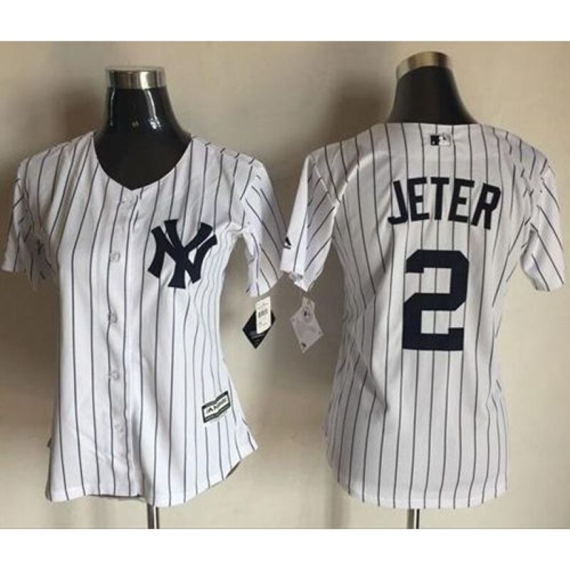 6863ad44b2749_1 Yankees #2 Derek Jeter White Strip Women's Fashion Stitched MLB Jersey