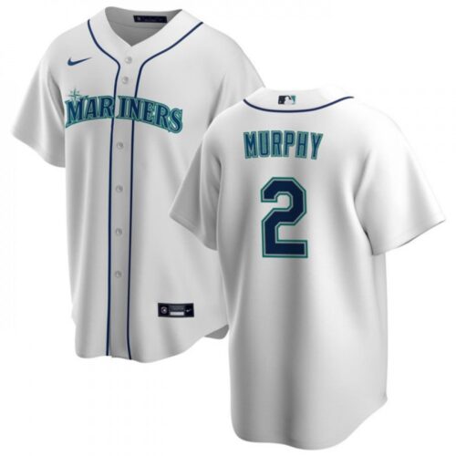 6863ad5cd3495_1 Men's Seattle Mariners #2 Tom Murphy White Cool Base Stitched jersey