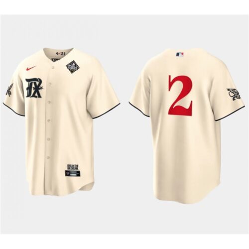 6863ad8b53045_1 Men's Texas Rangers #2 Marcus Semien Cream 2023 World Series City Connect Stitched Baseball Jersey