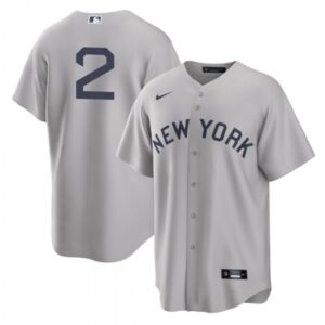 6863adab7d1d0_1 Men's New York Yankees #2 Derek Jeter 2021 Grey Field of Dreams Cool Base Stitched Baseball Jersey