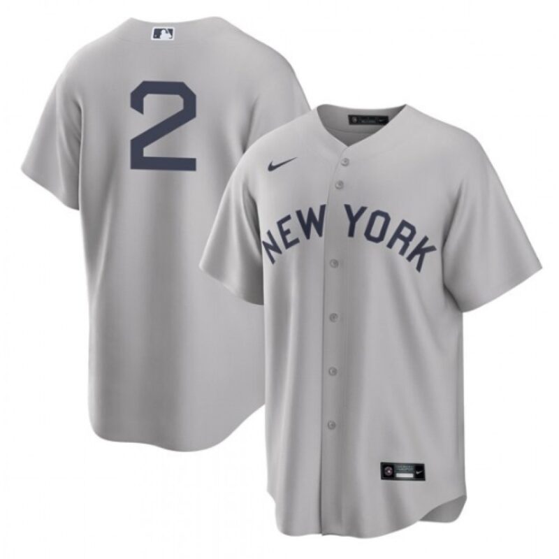 6863adab7d1d0_1 Men's New York Yankees #2 Derek Jeter 2021 Grey Field of Dreams Cool Base Stitched Baseball Jersey