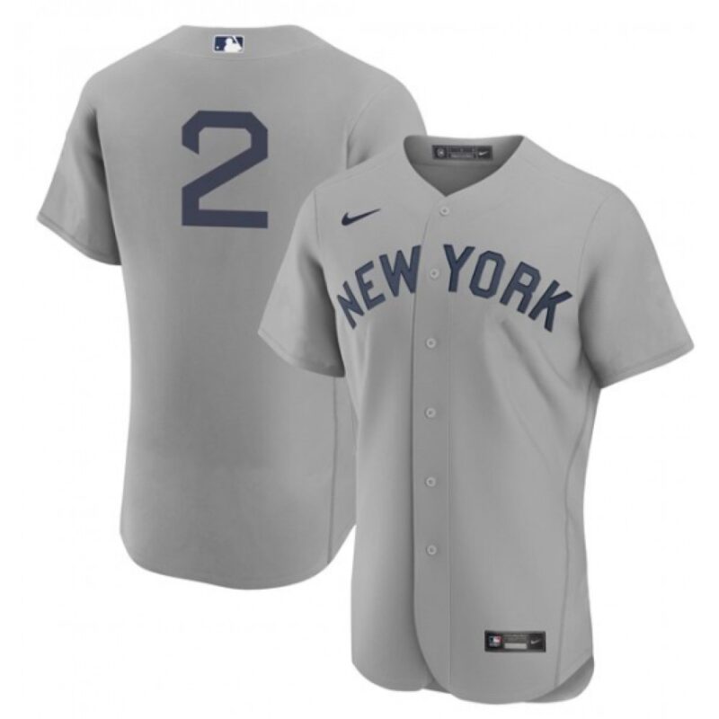 6863adaf0c3dc_1 Men's New York Yankees #2 Derek Jeter 2021 Grey Field of Dreams Flex Base Stitched Baseball Jersey