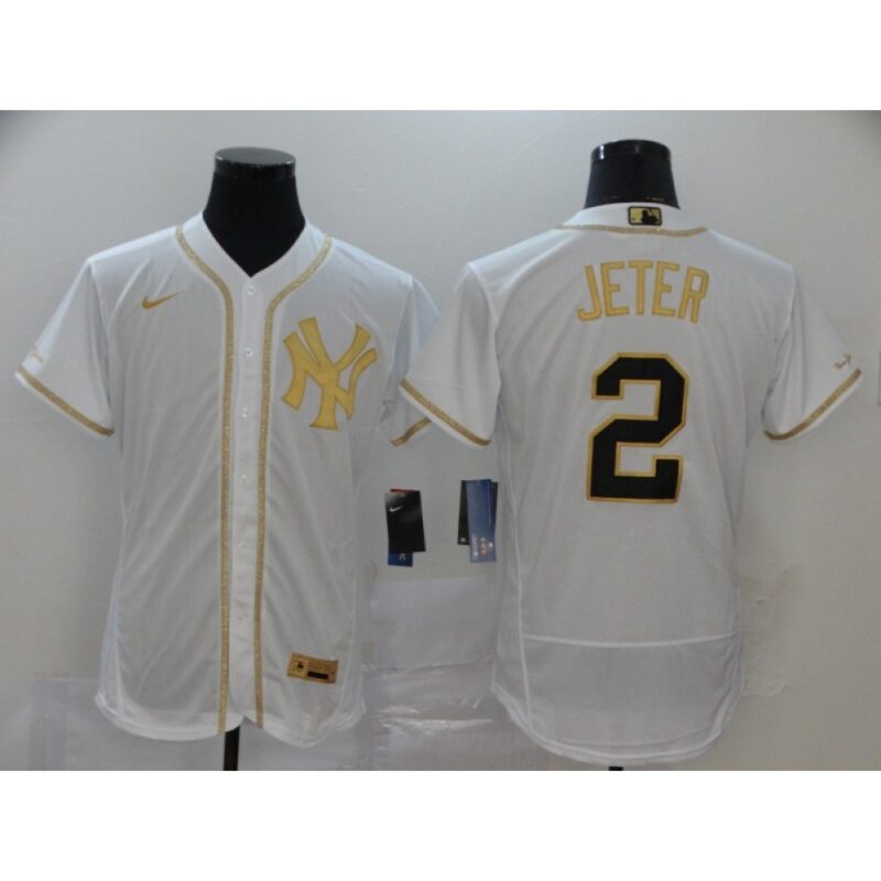 6863adc04cc1e_1 Men's New York Yankees #2 Derek Jeter White Golden Flex Base Stitched MLB Jersey