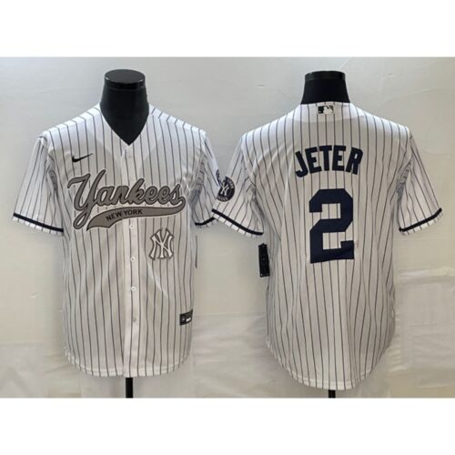 6863adcef11ca_1 Men's New York Yankees #2 Derek Jeter White With Patch Cool Base Stitched Baseball Jersey