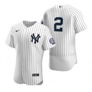 6863addd0f845_1 Men's New York Yankees #2 Derek Jeter White 2020 Hall of Fame induction Flex Base Stitched Jersey