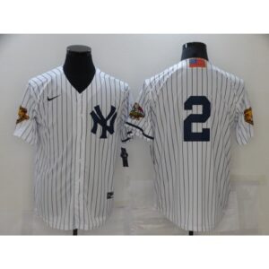 6863ade0886cd_1 Men's New York Yankees #2 Derek Jeter White Strip World Series Cool Base Stitched Baseball Jersey