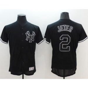 6863adee30952_1 Yankees #2 Derek Jeter Black Fashion Flexbase Authentic Collection Stitched MLB Jersey
