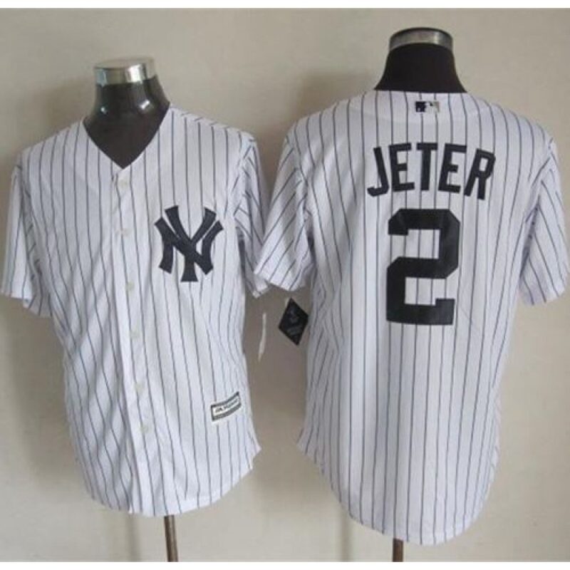 6863ae2240faf_1 Yankees #2 Derek Jeter White Strip New Cool Base Stitched MLB Jersey