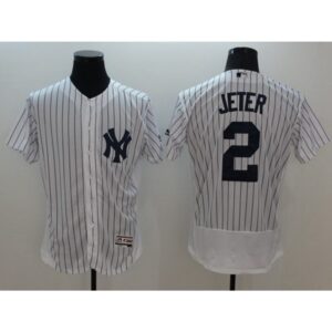 6863ae48b2a5f_1 Yankees #2 Derek Jeter White Strip Flexbase Authentic Collection Name On Back Stitched MLB Jersey