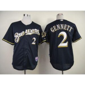 6863ae59ea527_1 Brewers #2 Scooter Gennett Navy Blue Alternate Cool Base Stitched MLB Jersey