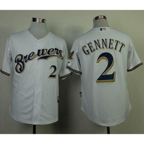 6863ae651a16f_1 Brewers #2 Scooter Gennett White Cool Base Stitched MLB Jersey