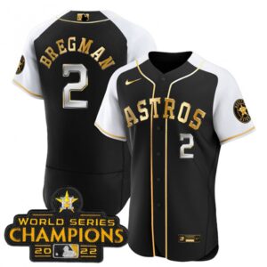 6863ae6ca2338_1 Men's Houston Astros #2 Alex Bregman 2023 Black Gold Alternate Flex Base Stitched Baseball Jersey