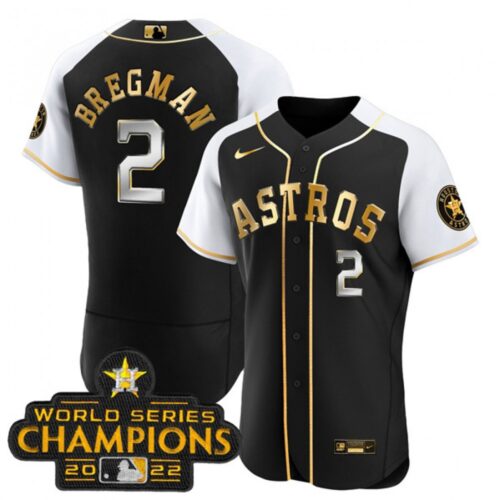 6863ae6ca2338_1 Men's Houston Astros #2 Alex Bregman 2023 Black Gold Alternate Flex Base Stitched Baseball Jersey