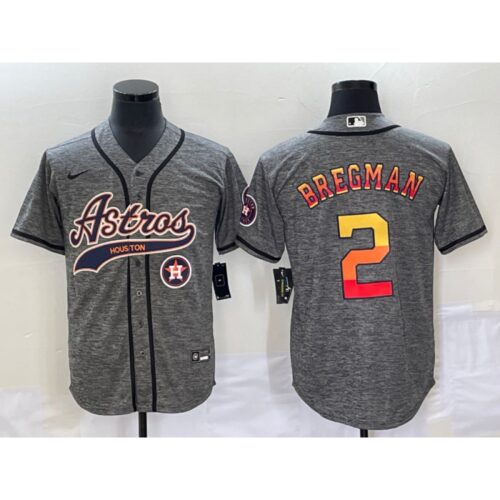6863ae779d59b_1 Men's Houston Astros #2 Alex Bregman Gray With Patch Cool Base Stitched Baseball Jersey
