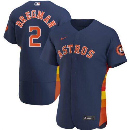 6863aebd084e9_1 Men's Houston Astros #2 Alex Bregman Navy Flex Base Stitched Jersey