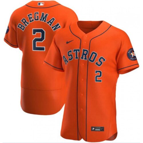 6863aed9eb71f_1 Men's Houston Astros #2 Alex Bregman Orange Flex Base Stitched Jersey