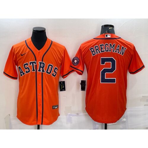 6863aee56131c_1 Men's Houston Astros #2 Alex Bregman Orange With Patch Cool Base Stitched Jersey