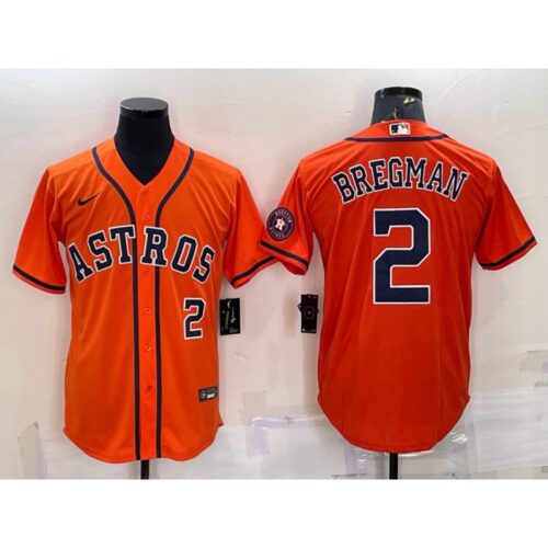6863aee903beb_1 Men's Houston Astros #2 Alex Bregman Orange With Patch Cool Base Stitched Jersey