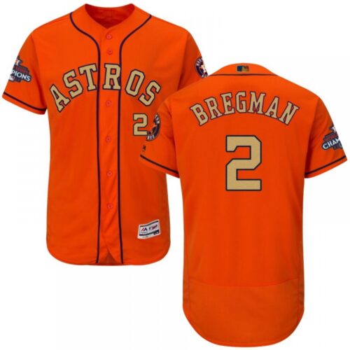 6863aef029382_1 Men's Houston Astros #2 Alex Bregman Orange 2018 Gold Program Flexbase Stitched MLB Jersey