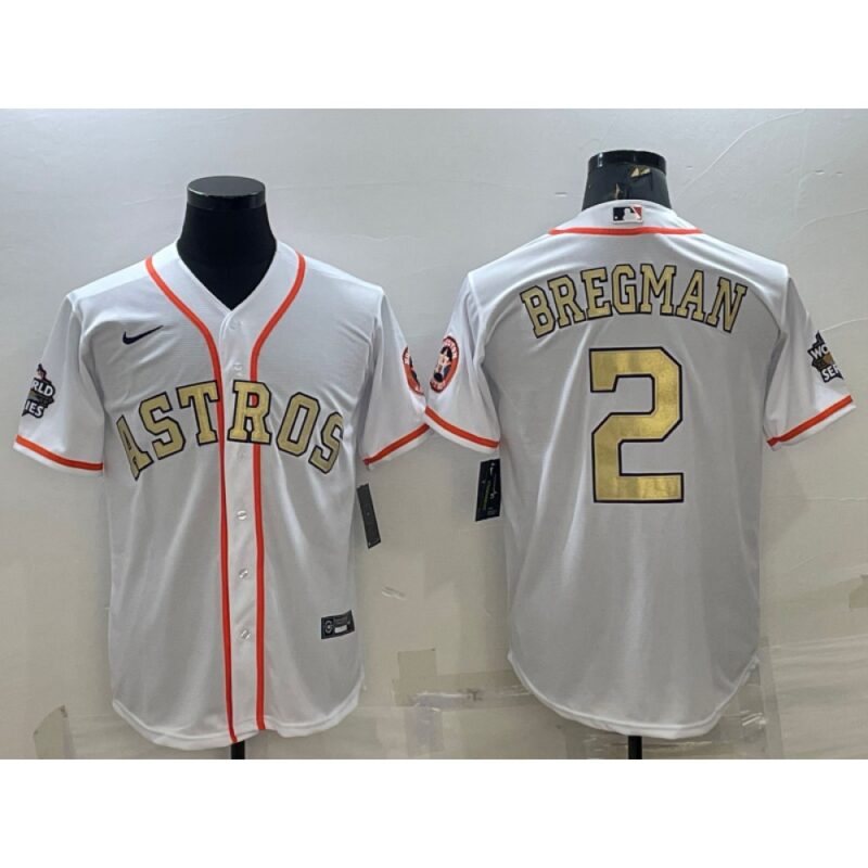 6863af3447acd_1 Men's Houston Astros #2 Alex Bregman White Gold 2022 World Series Stitched Baseball Jersey