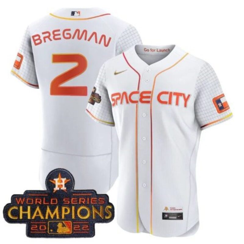 6863af4d98121_1 Men's Houston Astros #2 Alex Bregman White With 2022 World Serise Champions Patch Stitched Baseball Jersey