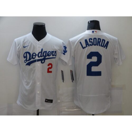 6863af6d035f9_1 Men's Los Angeles Dodgers #2 Tommy Lasorda White Flex Base Sttiched Jersey