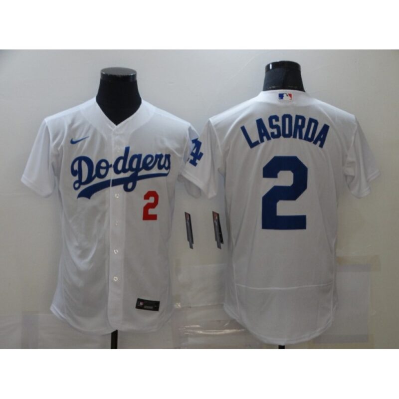 6863af6d035f9_1 Men's Los Angeles Dodgers #2 Tommy Lasorda White Flex Base Sttiched Jersey
