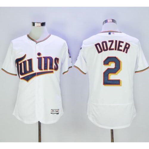 6863afb0388b8_1 Twins #2 Brian Dozier White Flexbase Authentic Collection Stitched MLB Jersey