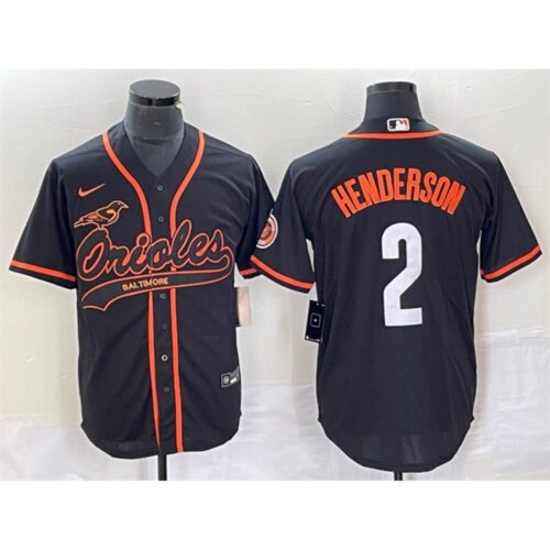 6863afddcd92b_1 Men's Baltimore Orioles #2 Gunnar Henderson Black City Connect Cool Base Stitched Baseball Jersey
