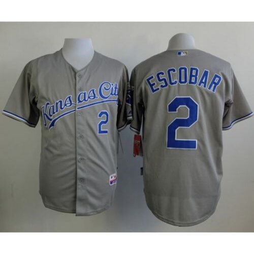 6863b0312ce59_1 Royals #2 Alcides Escobar Grey Cool Base Stitched MLB Jersey