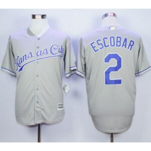 6863b03b71e3f_1 Royals #2 Alcides Escobar Grey New Cool Base Stitched MLB Jersey