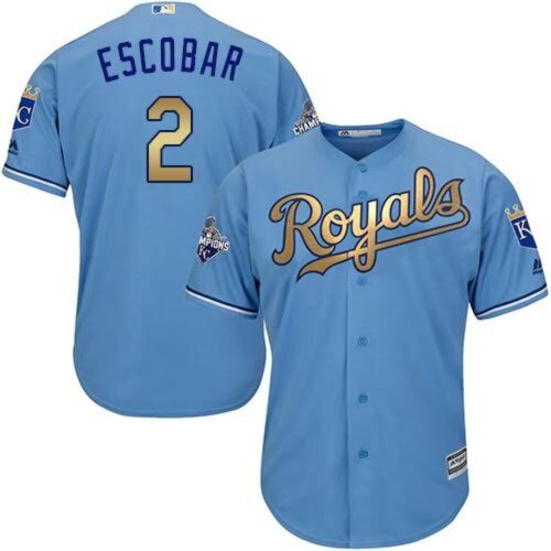 6863b03f37f3d_1 Royals #2 Alcides Escobar Light Blue 2015 World Series Champions Gold Program Cool Base Stitched Youth MLB Jersey