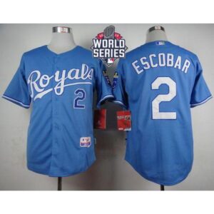 6863b048a4aec_1 Royals #2 Alcides Escobar Light Blue Alternate 1 Cool Base W/2015 World Series Patch Stitched MLB Jersey