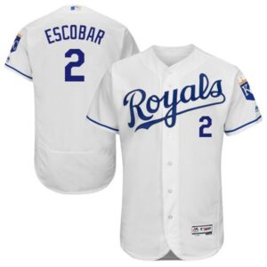 6863b079f2792_1 Royals #2 Alcides Escobar White Flexbase Authentic Collection Stitched MLB Jersey