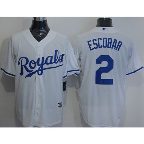 6863b08499c18_1 Royals #2 Alcides Escobar White New Cool Base Stitched MLB Jersey