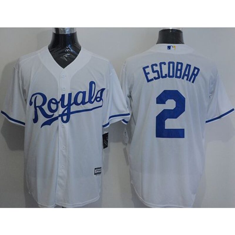 6863b08499c18_1 Royals #2 Alcides Escobar White New Cool Base Stitched MLB Jersey