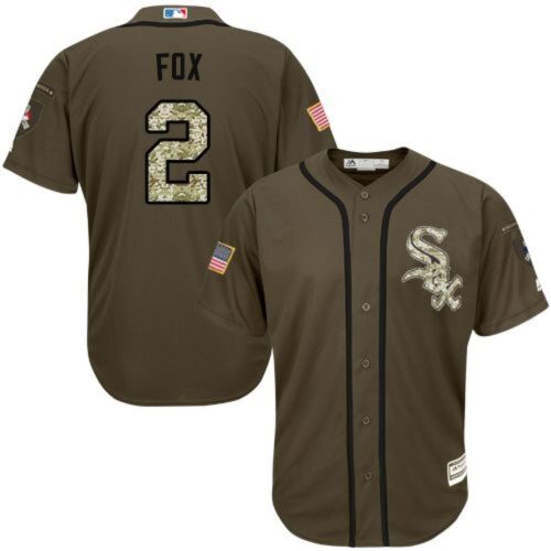 6863b088466b9_1 White Sox #2 Nellie Fox Green Salute to Service Stitched MLB Jersey